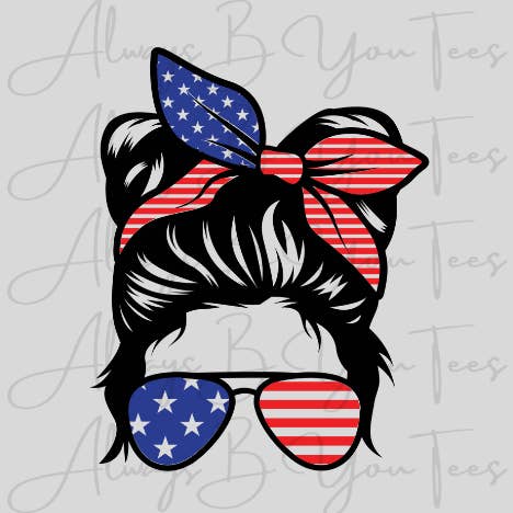 Patriotic Daughter Bun DTF Transfer for wholesale by Always B You Tees