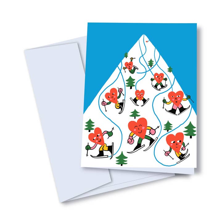 Esqui corações Cartão Saudações por atacado de Studio Toute