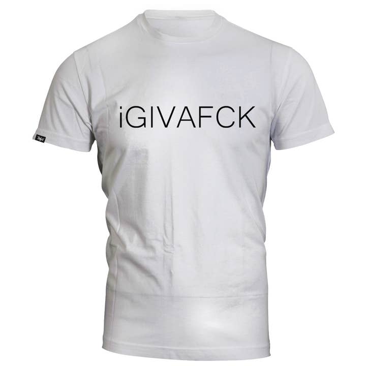 iGIVAFCK White Crew Neck Tee for wholesale by Tenfed