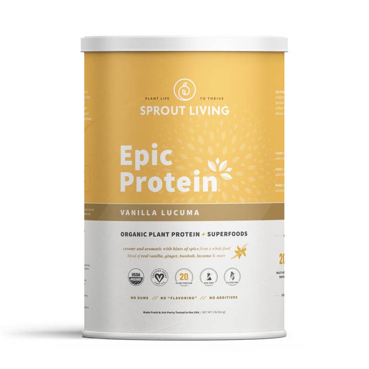 Sprout Living - Wholesale Protein/Superfood Powder - Epic Protein | Organic Plant Protein, Vanilla Lucuma, 2 LB