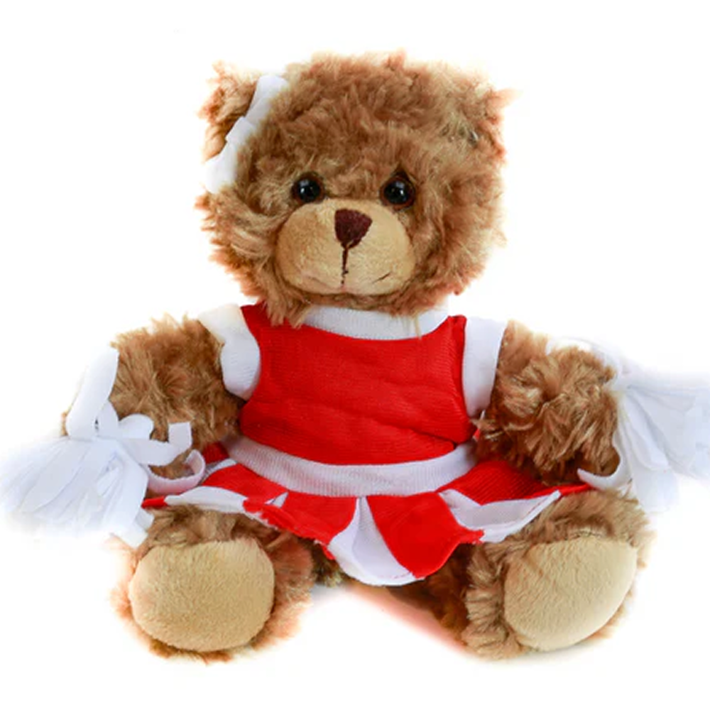 Plushland - Wholesale Stuffed/Plush Toy - Kids & Baby - 6″ Brown Sitting Bear in Cheerleader Outfit | Soft Bear 4