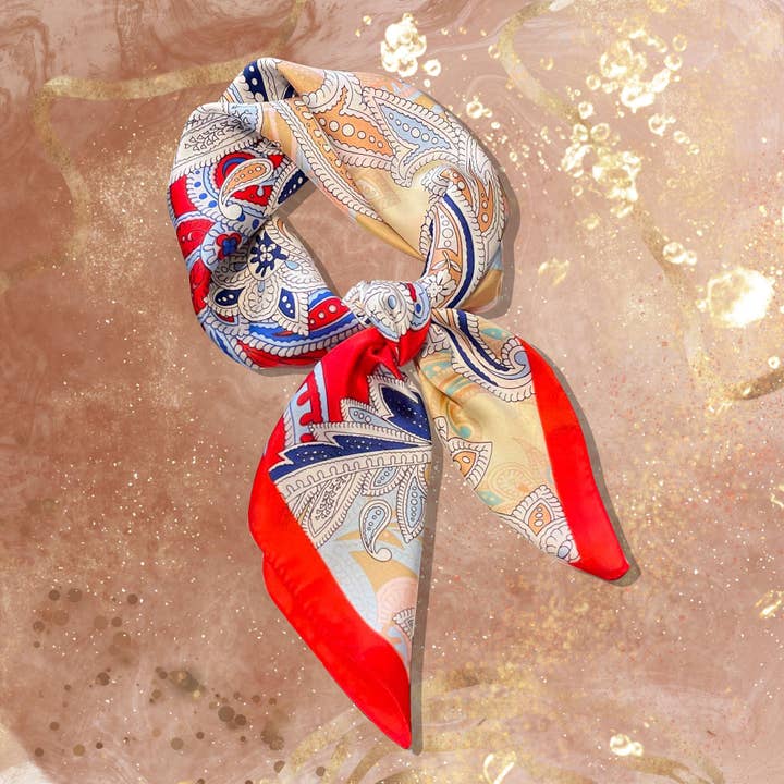 Scarf - trendy colorful - 70 x 70cm - silk for wholesale by Lourens Exclusive