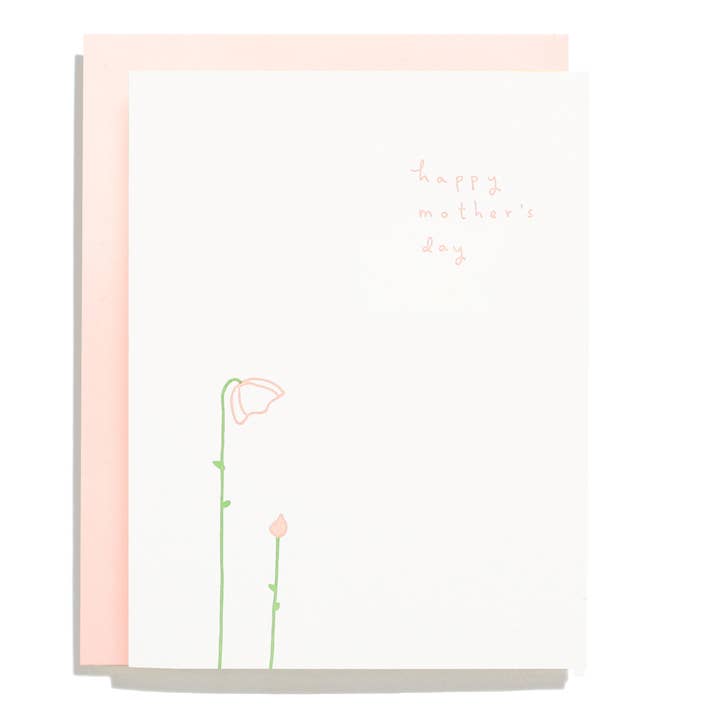 Mother's Day Bud - Letterpress Greeting Card for wholesale by Shorthand Press