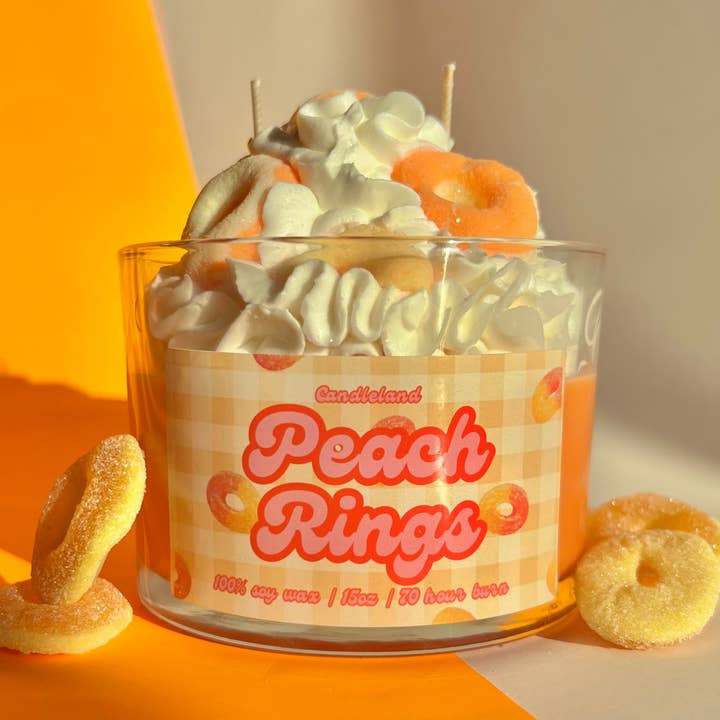 Candle Land - Wholesale Novelty Candle - Peach Rings Candle | Whipped Dessert Candle0