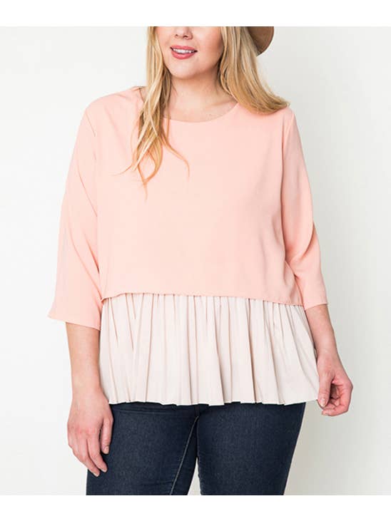 42POPS - Wholesale Tunic - Women's - ....SI-1314 PLUS SIZE pleated hem tunic