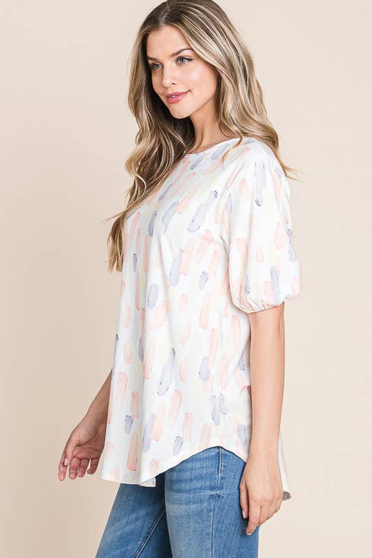 AS SHOWN Puff Short Sleeve Top for wholesale on Faire2