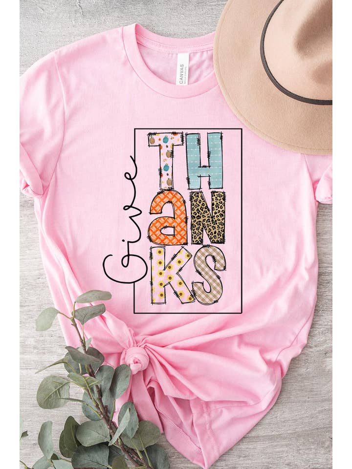 COLORBEAR – T-shirt estampada - Mulher por atacado – DAR GRAÇAS MANGA CURTA UNISSEX11