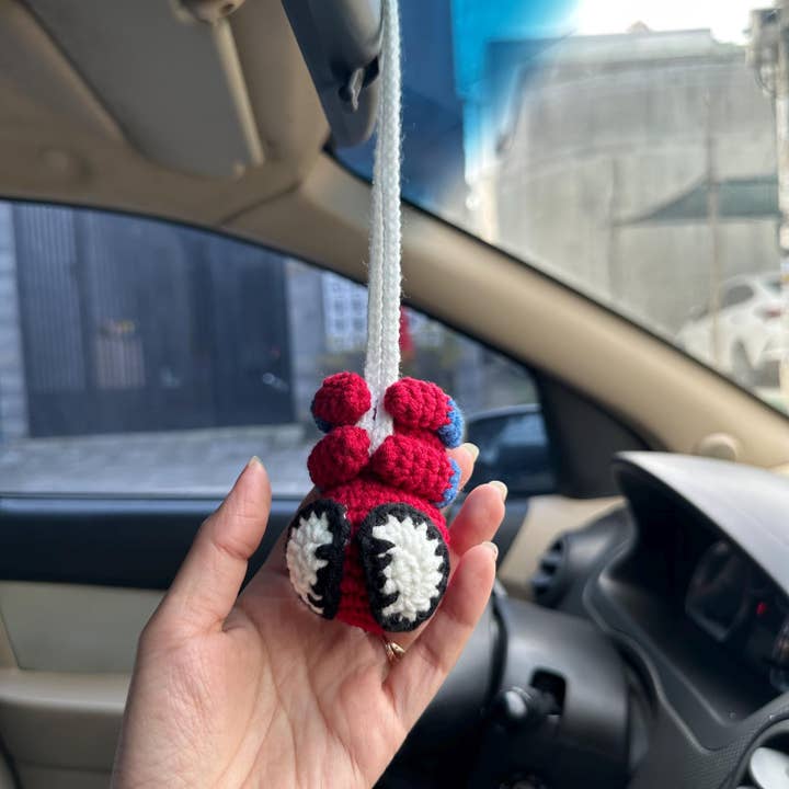 TOMOPOD LLC - Wholesale Stuffed/Plush Toy - Kids & Baby - Crochet Spiderman Car Hanger, Super Hero Car Accessories