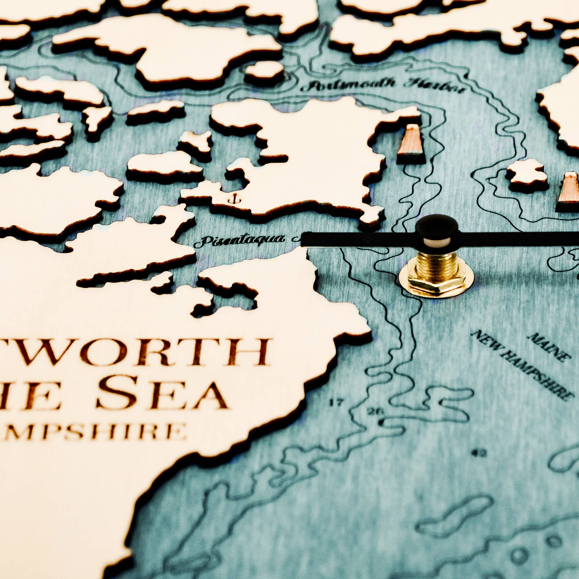 Sea & Soul Nautical Chart Art – Relógio de parede por atacado – Relógio de Marés de New Hampshire - Várias Localizações - 2 Níveis5