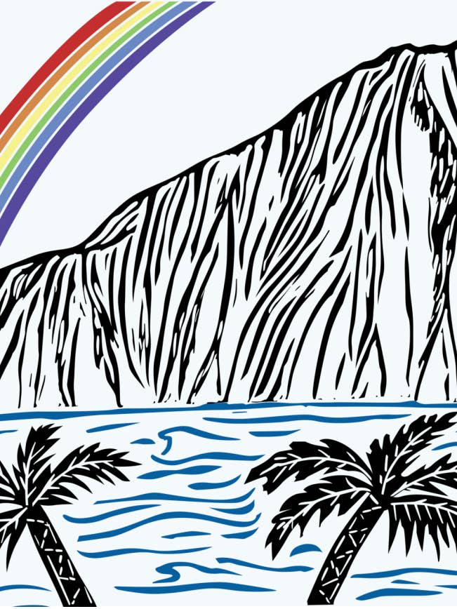 'Lēʻahi,' Hawaiʻi Landscape Greeting Card for wholesale by Catie Lehman Art & Design