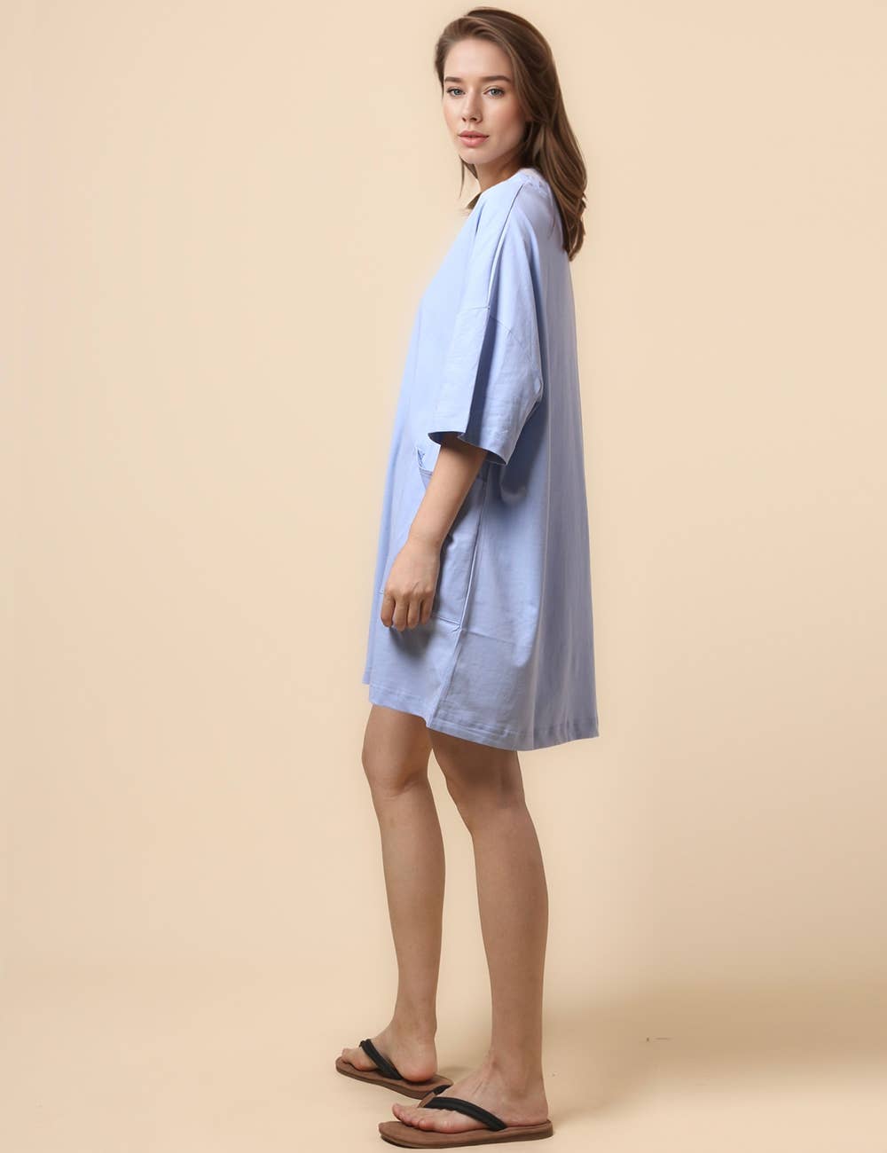 Sweetkama - Wholesale Dress - Women's - Ladies Soild Color Tee Mini Dress SKD46825