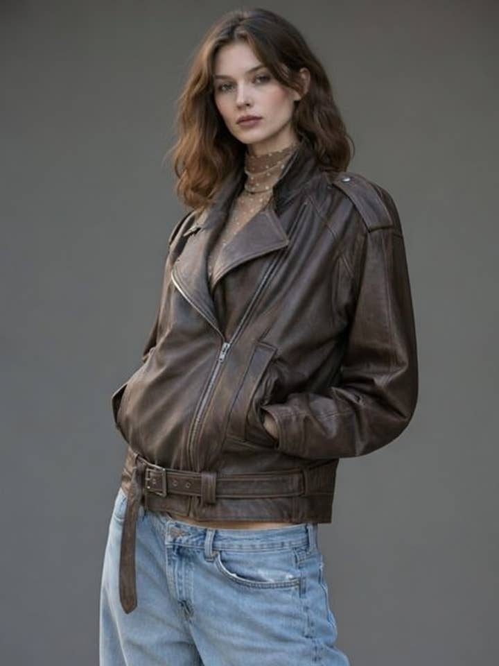 Biker Over couro napa genuíno por atacado de Corium V