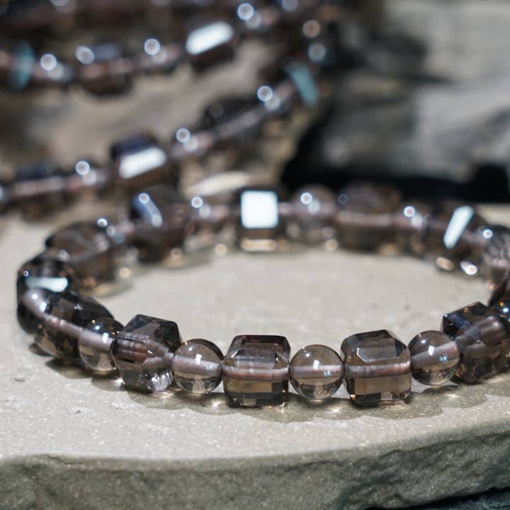 Moon Rituals – Engroshandel Perlearmbånd – Is Obsidian Terning Armbånd – Naturligt Sort Krystal Smykke til Beskyttelse, Jordforbindelse & Julekrystalgave12