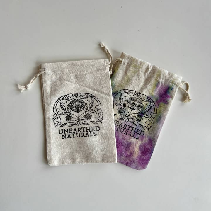 Unearthed Naturals - Wholesale Bath Salts - Reusable Cotton Muslin Bath Soak Bags - 4x6 1