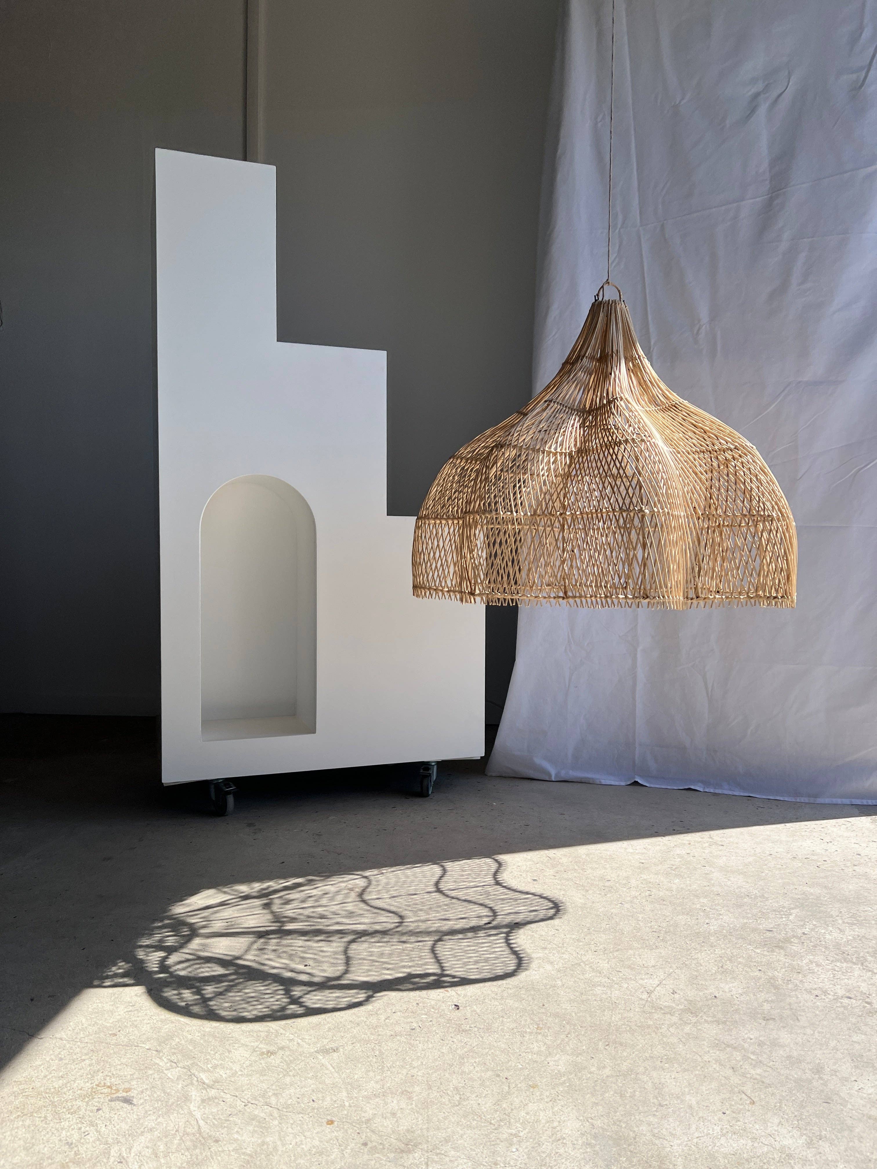 Office Objets - Wholesale Chandelier/Hanging Light - Pendant light, flower-shaped rattan fixture, tulip, corolla H:80cm D80cm11