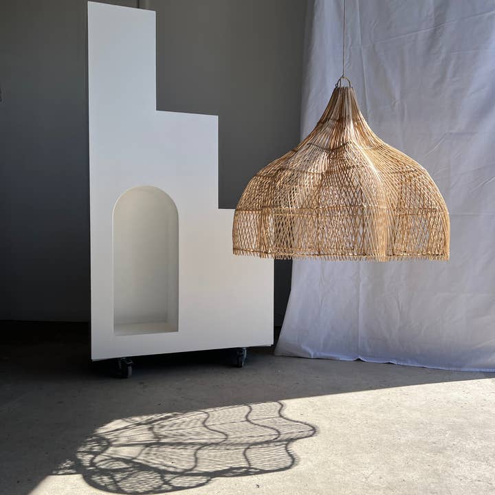 Office Objets - Wholesale Chandelier/Hanging Light - Pendant light, flower-shaped rattan fixture, tulip, corolla H:80cm D80cm11