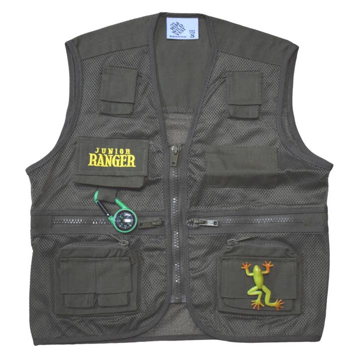Jr Ranger Vest - Park Ranger Green for wholesale by Wildthings