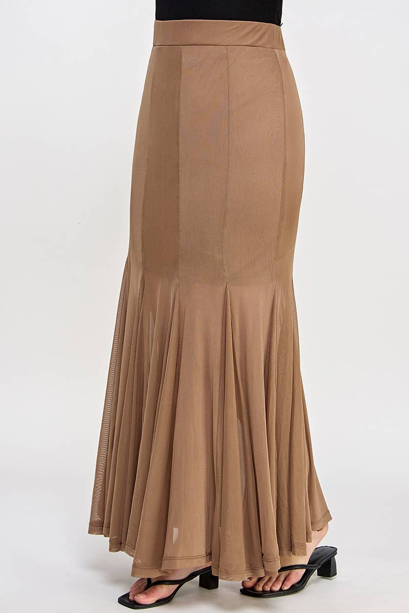 Haute Fox Plus Size & Contemporary – Saia - Mulher por atacado – Saia Maxi de Malha Plus Size SS2384P-SK10