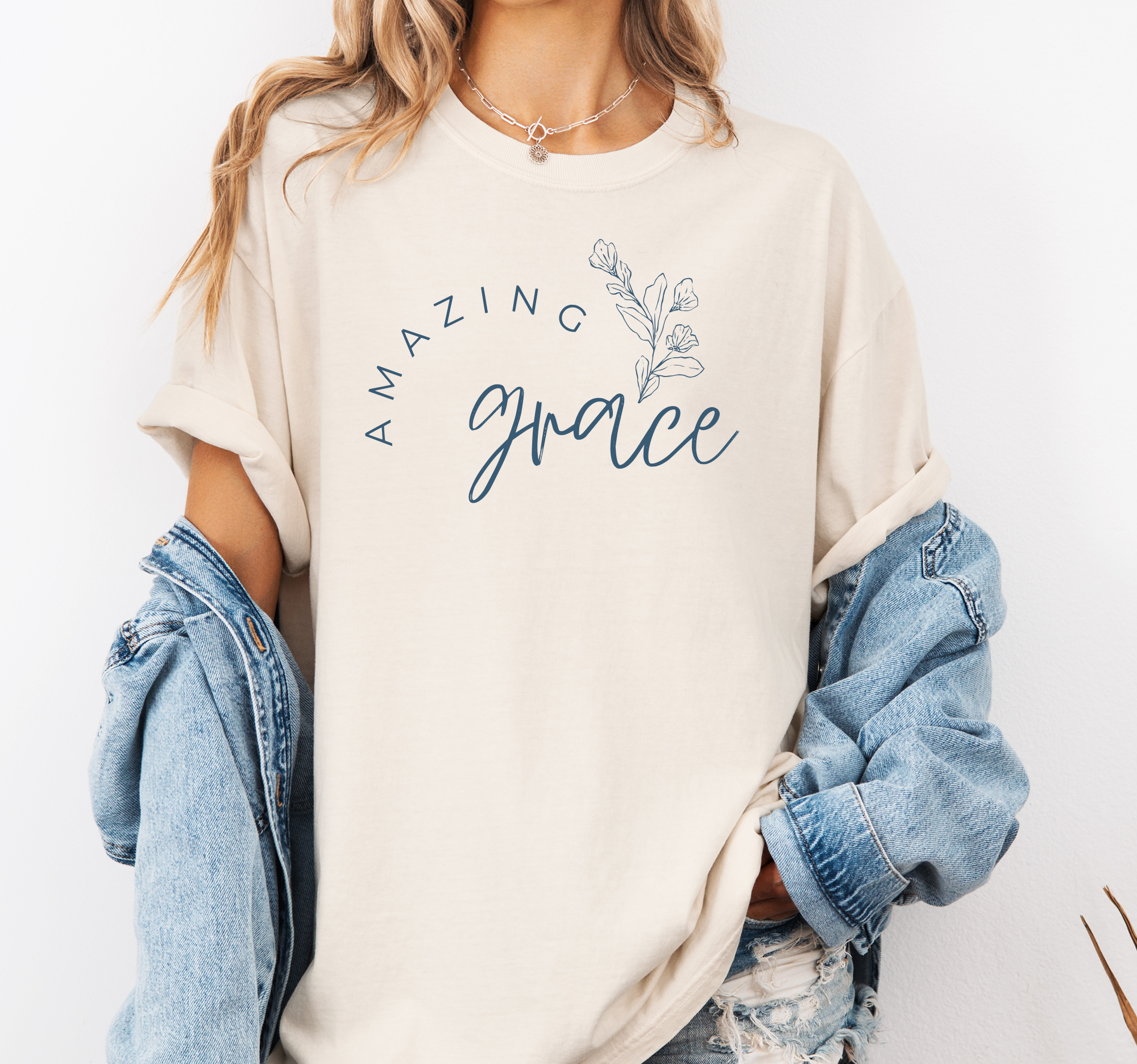 Miche Custom - Wholesale Screen Printed T-Shirt - Women's - Amazing Grace Shirt, Faith Tee, Religious Shirt, Soft Gildan1