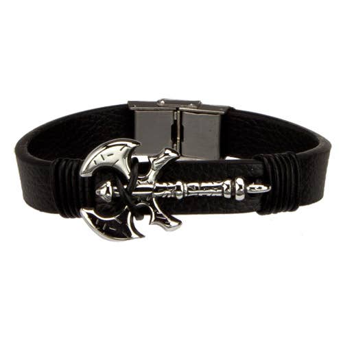 Pulsera de piel de alta calidad con acero inoxidable para venta al por mayor de EHAWA