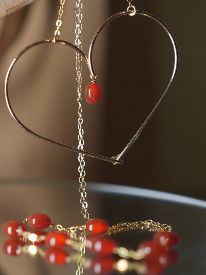 Maxi Heart Solitaire Necklace for wholesale by Joia Bijou