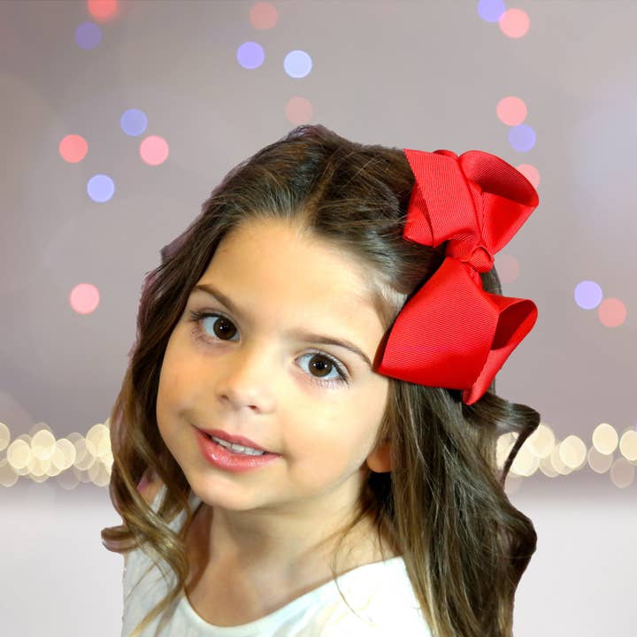 Lazo de pelo básico mediano para niñas, lazo de pelo de cinta sólida para venta al por mayor de Chicky Chicky Bling Bling