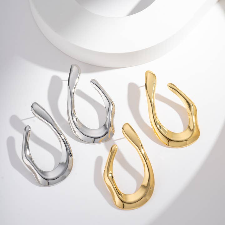 COSMOS - Wholesale Dangle earrings - Modern Metal Sculpture Earrings In Steel1