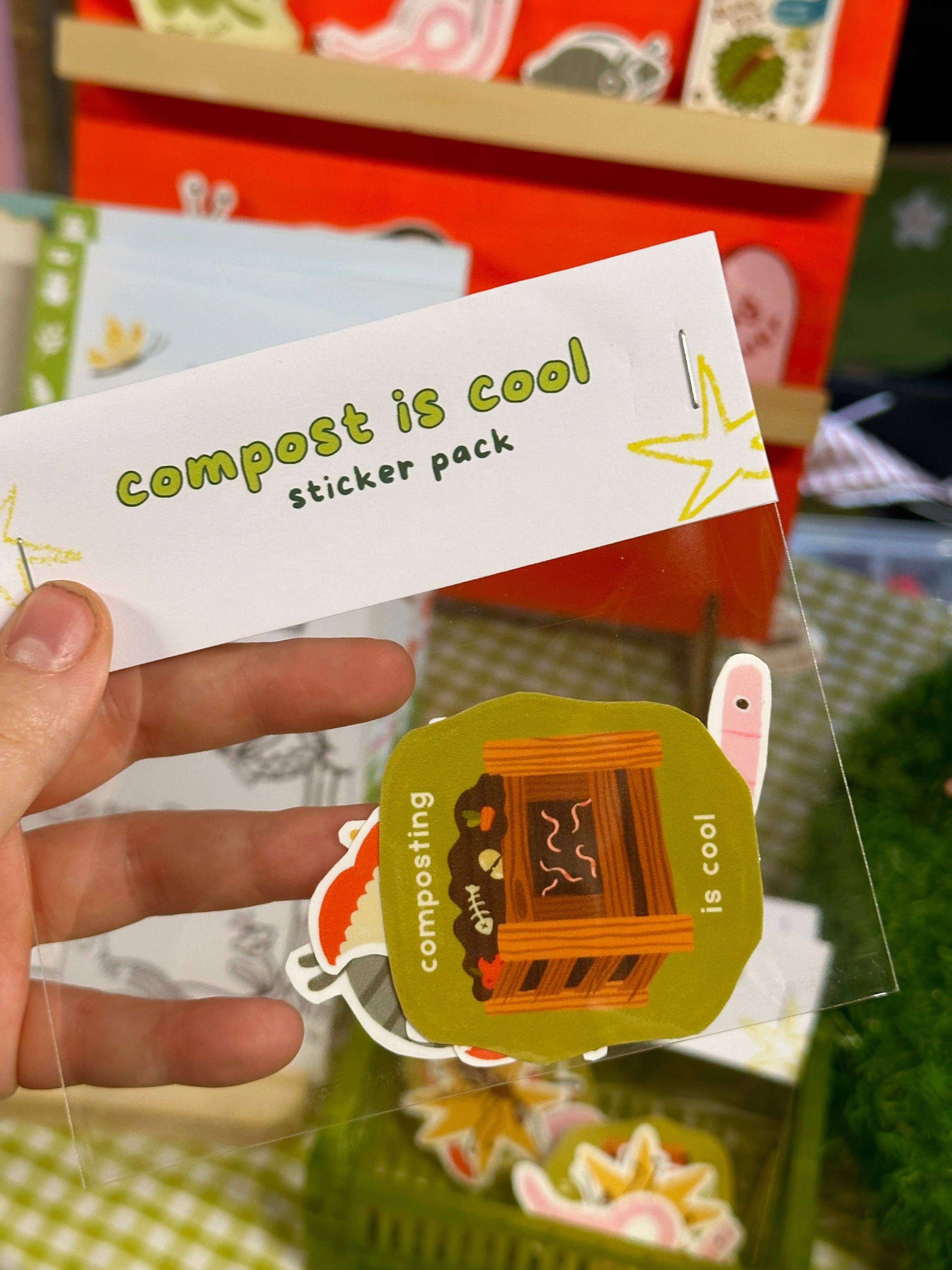 Slug Studios – wholesale Sticker – Compost is Cool Sticker Pack1