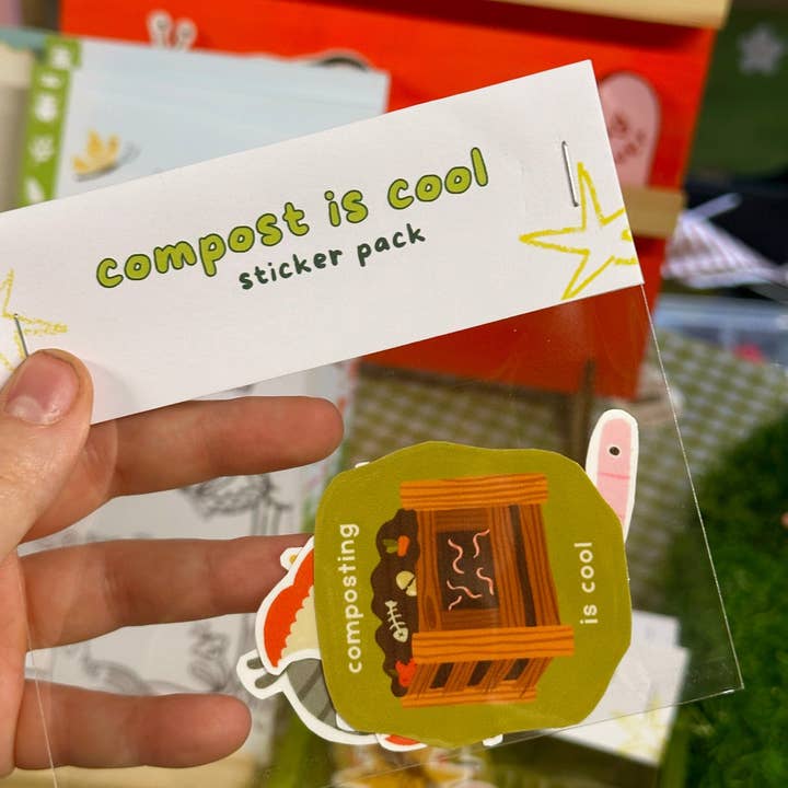 Slug Studios – wholesale Sticker – Compost is Cool Sticker Pack1