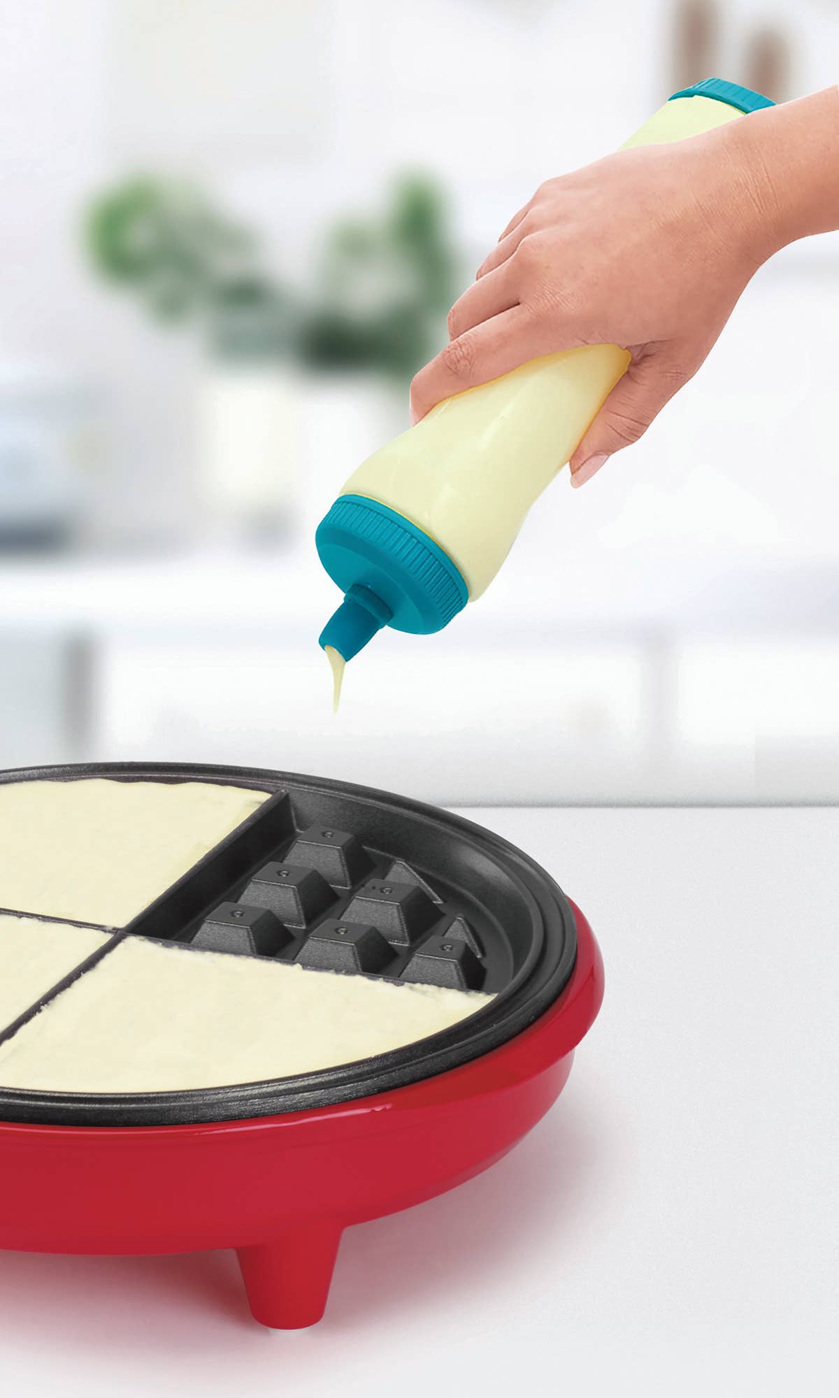 7" BELGIAN WAFFLE MAKER RED STAINLESS STEEL for wholesale on Faire11