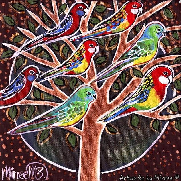 AVES NATIVAS Australianas em Tela emoldurada por Mirree Contemporary Aboriginal por atacado de Art by Mirree