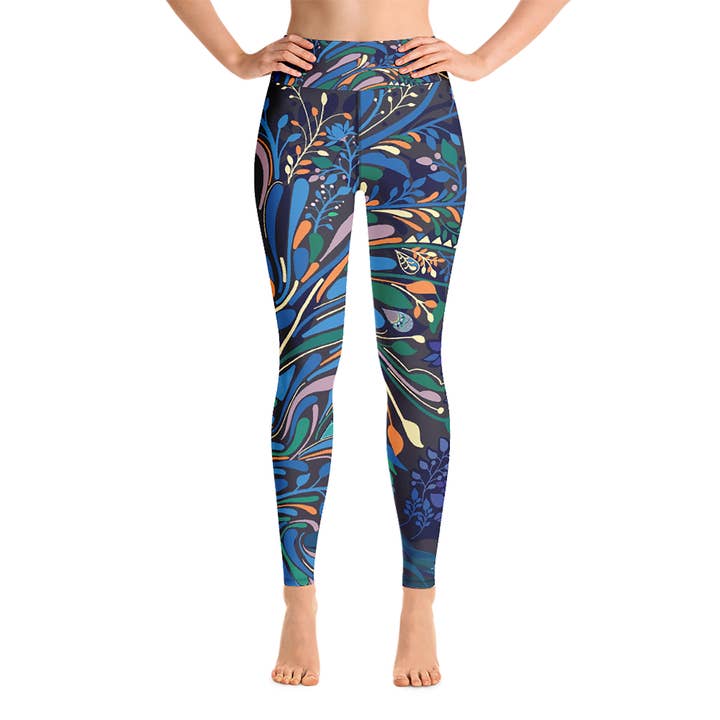 High Waist Yoga Leggings In Sprinkle Night for wholesale by Jessie Zhao New York