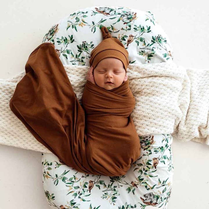 Snuggle Hunny - Wholesale Swaddle Set - Baby - Bronze Baby Jersey Wrap & Beanie Set3