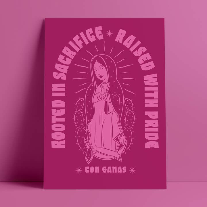 Proud Daughter of Immigrants - Pink - 8.5x11 | Latina Art for wholesale by Con Ganas Collective