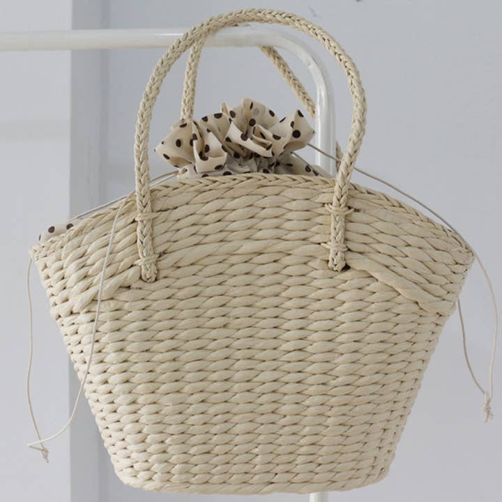ACCITY - Wholesale Beach Bag - SUMMER WOVEN CASUAL STRAW TOTE BAG_CWAB08052