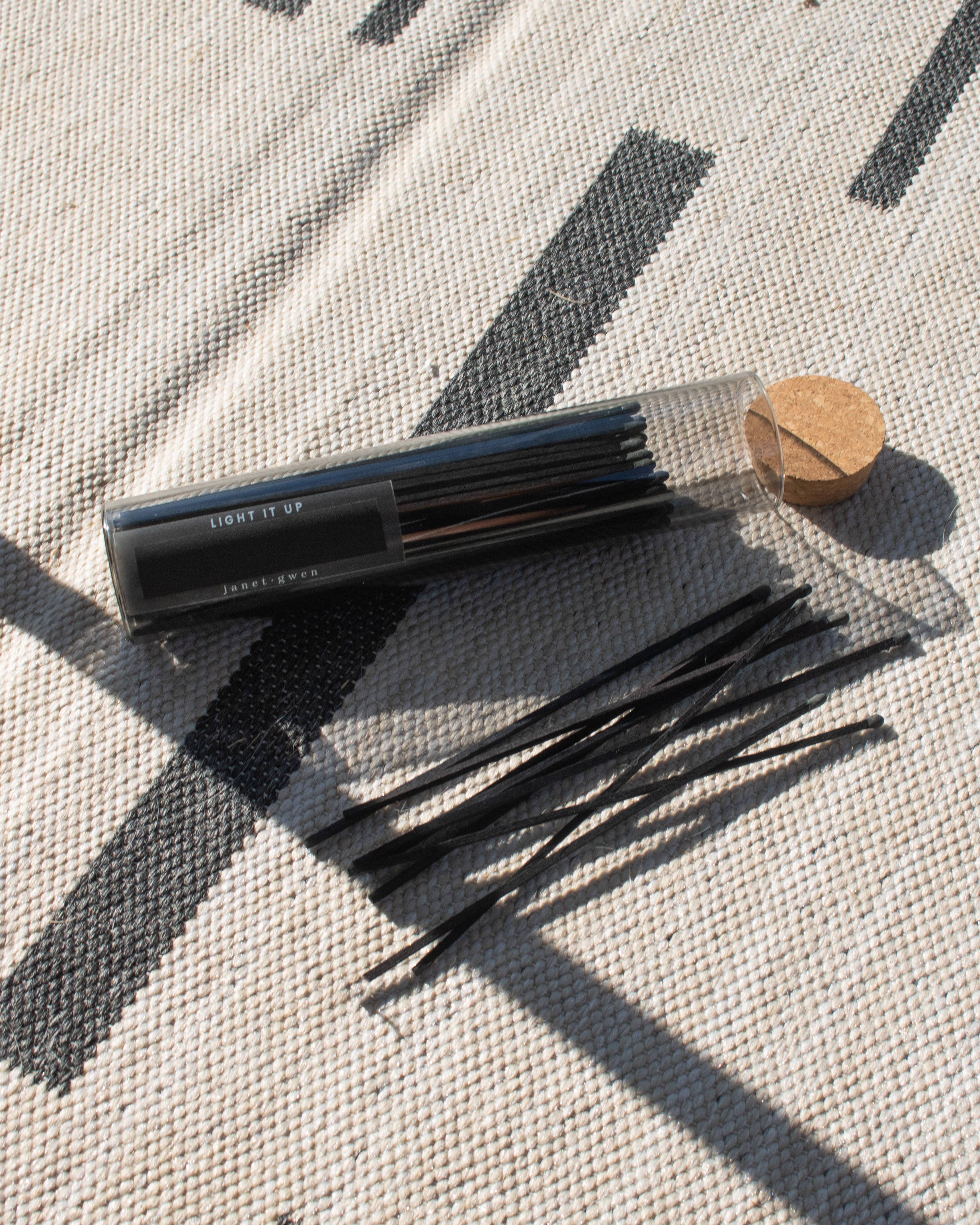 Janet Gwen - Wholesale Matches - Light It Up Safety Matches - Black - 80 count, 8''2