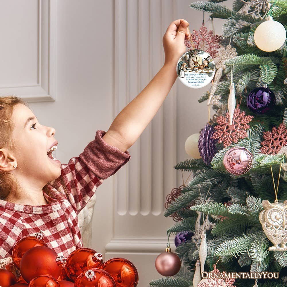 OrnamentallyYou - Vente Objets de décoration - Décoration de Noël « It's Always Tea Time », décoration vintage4