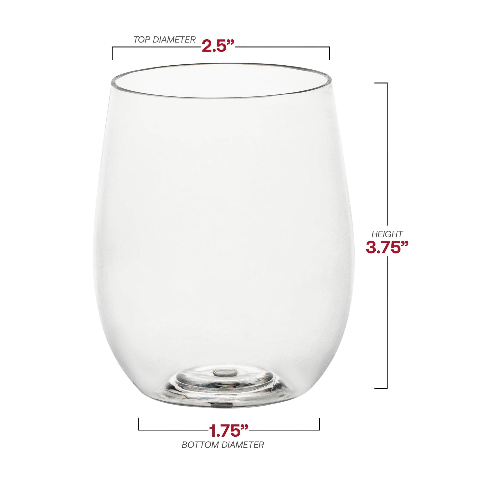 Smarty had a Party – wholesale Wine glass – 12 oz. Clear Elegant Plastic Wine Glasses - 64 pcs2
