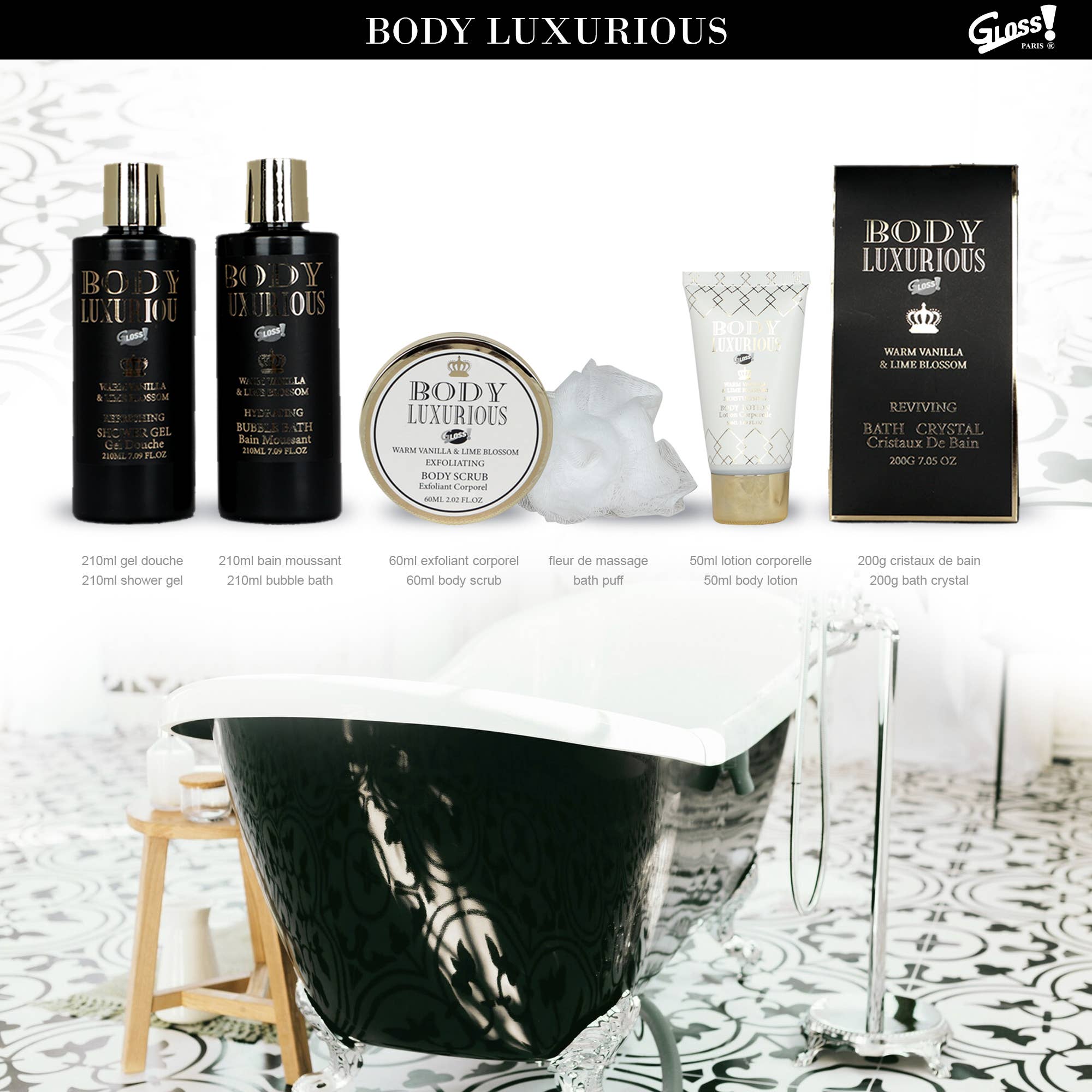 UBM - Wholesale Bath & Body Set - Vanilla linden fragrance bath set - 6pcs1