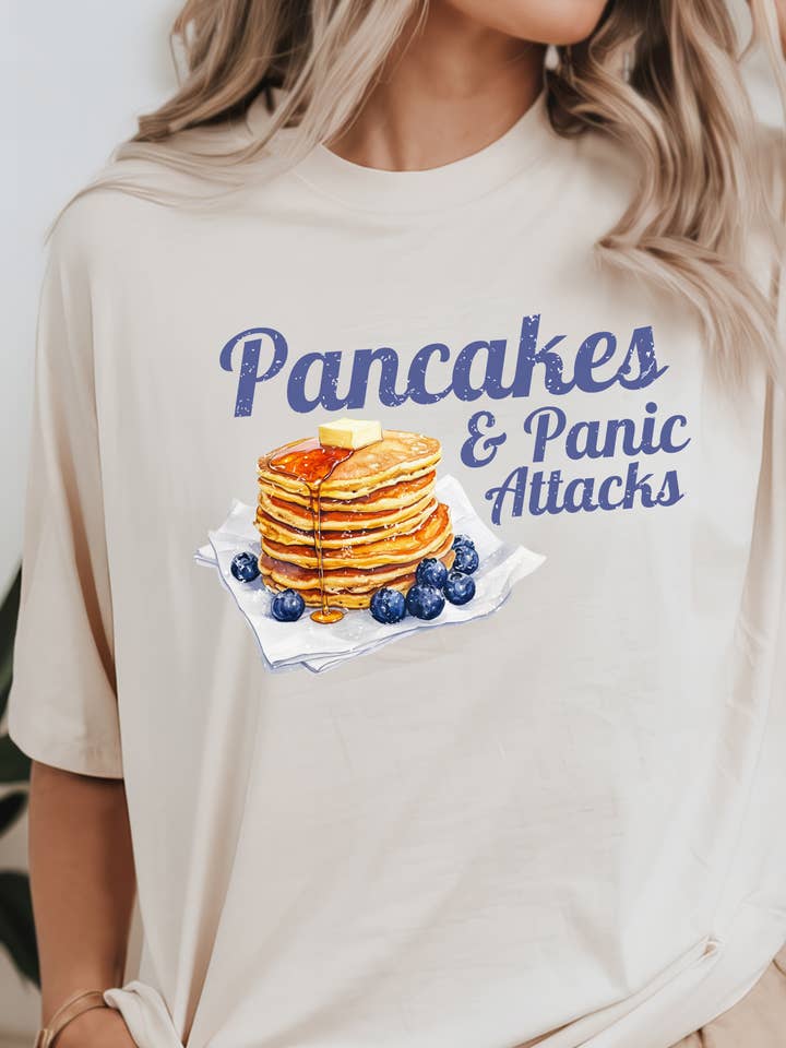 pannkakor och panikattacker vintage t-shirt för wholesale av Meghan Ashley Designs Inc.