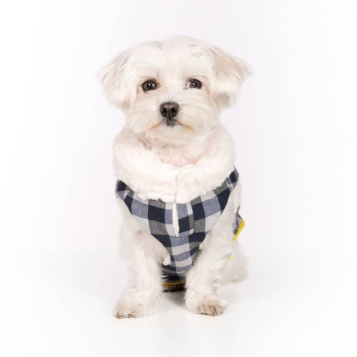 BLUE WHITE Groc Groc Taiga Lumberjack Reversible Dog Coat for wholesale on Faire3