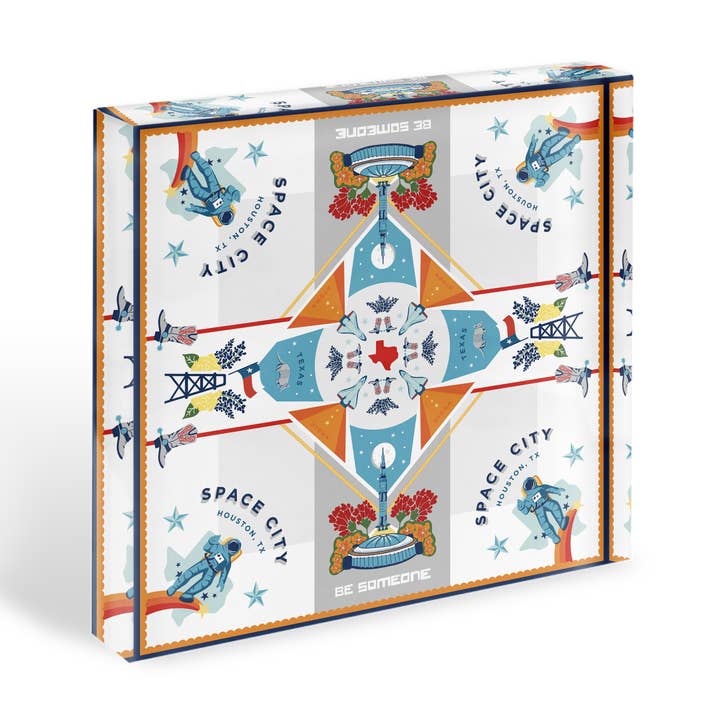 Space City Acrylic Block Art for wholesale by Saturday Silks