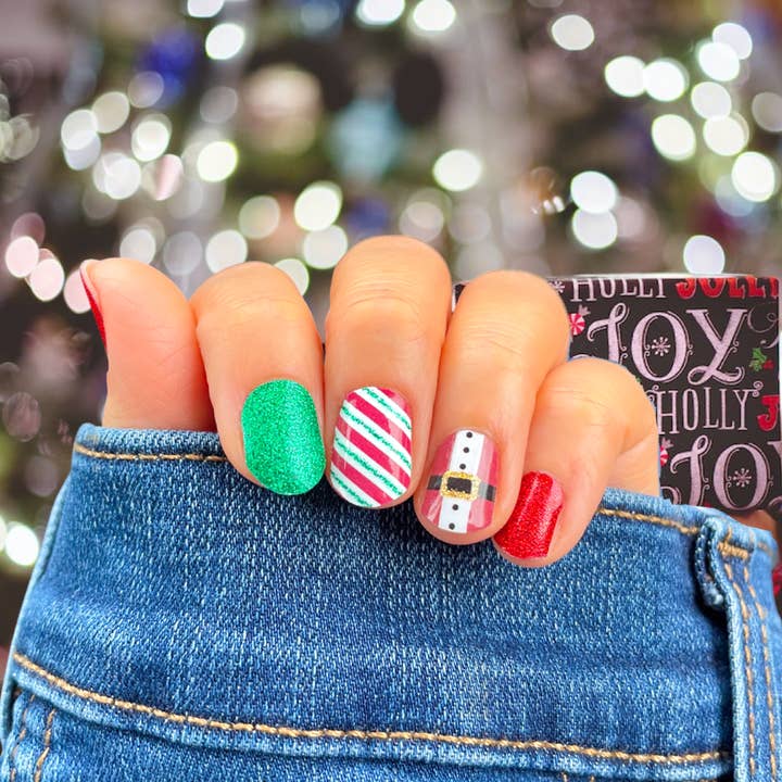 Involucri natalizi per unghie Santa's Workshop per la vendita all'ingrosso da parte di LUNA Nail Wraps
