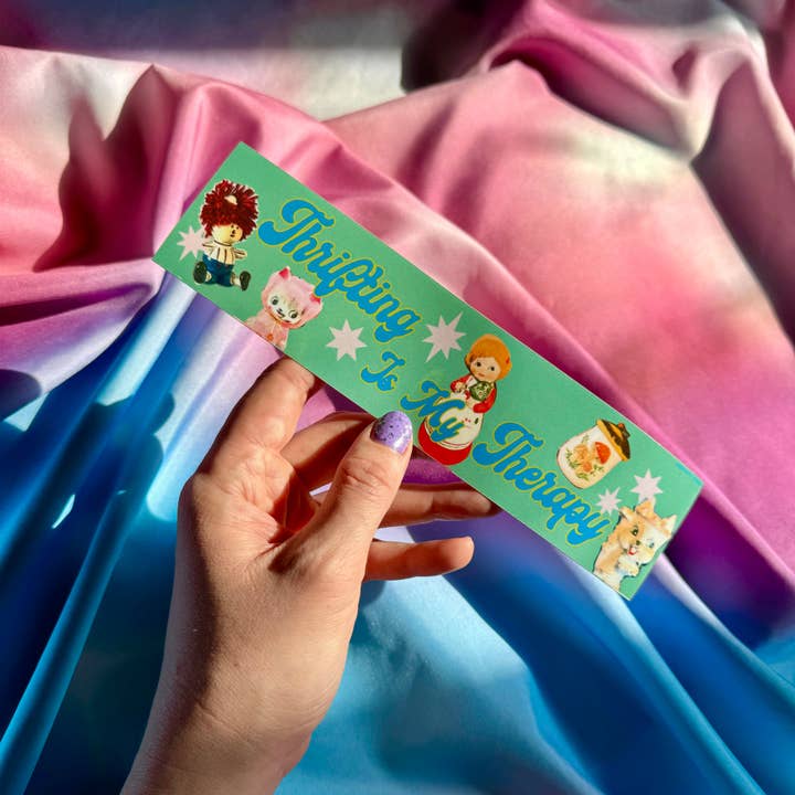 Peach Beast - Wholesale Sticker - Thrifting Is My Therapy Bumper Sticker