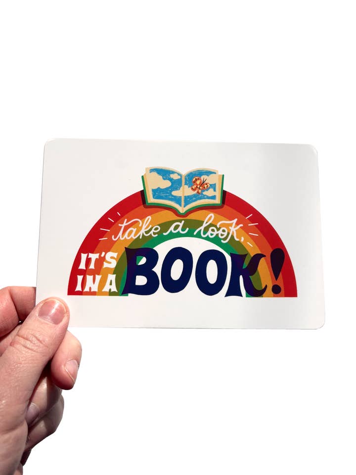 Take A Look, It's In A Book | 4x6 Postcard for wholesale by Jillian Kaye Art