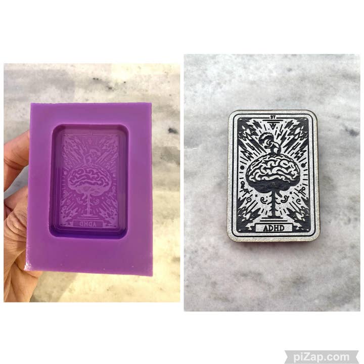ADHD, Roligt tarotkort, Silikonform, Magnetform för wholesale av EllaRaeMouldsVinyls