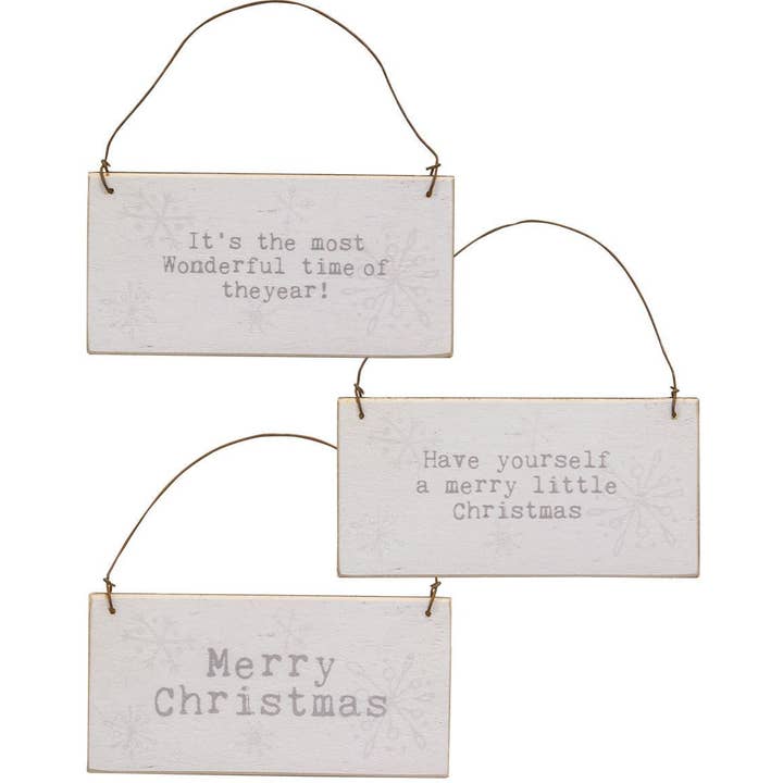 Col House Designs - Wholesale Ornament Set - Merry Christmas Snowflake Christmas Ornament, 3 Assorted