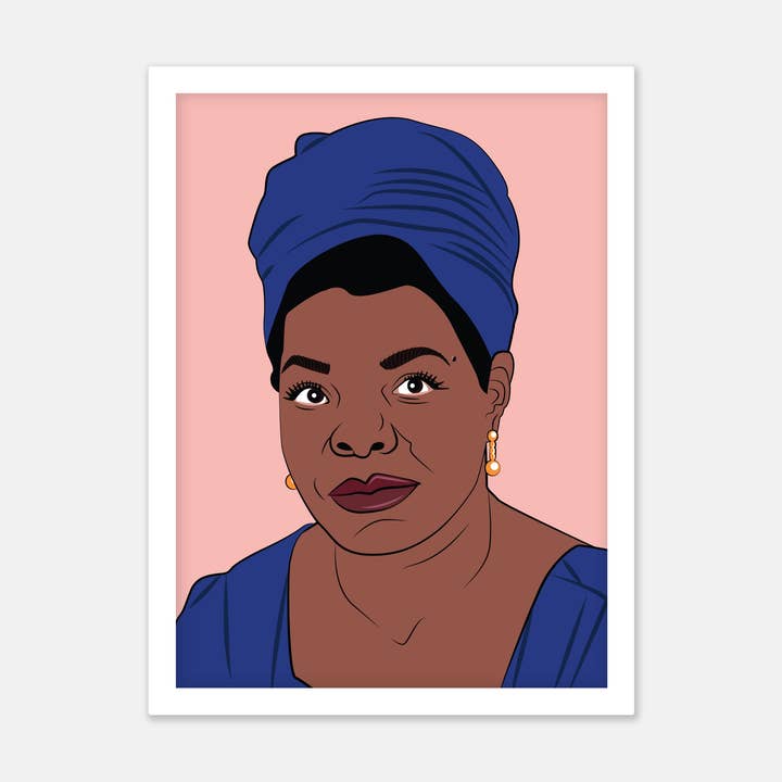 Stampa giclée Maya Angelou 15 x 17,8 cm per la vendita all'ingrosso da parte di CaraCaraNYC