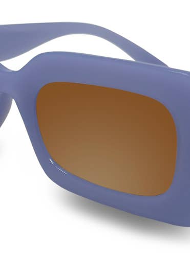 Square Sunglasses - Light Blue Frames/Brown Lenses for wholesale by Funky Junque