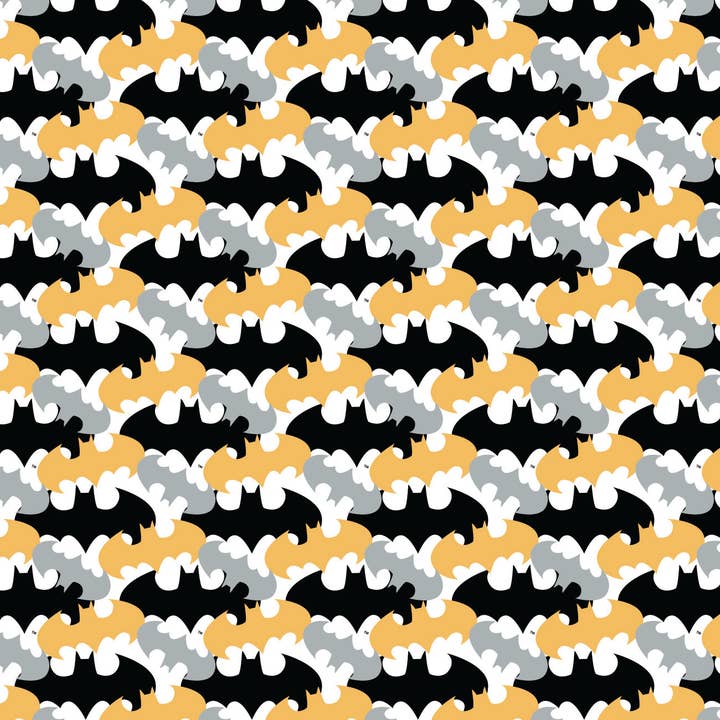 Tissu moutarde camouflage rétro Young DC Batman pour la vente par Camelot